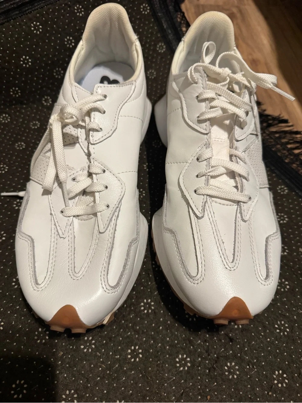 New Balance Women's White Sneakers with Gum Soles
